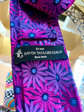 Load image into Gallery viewer, Savoy Taylor’s Guild Purple &amp; Pink Floral Vintage Silk tie
