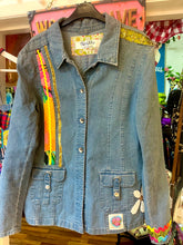 Load image into Gallery viewer, Quirkybird Customised &amp; ReWorked Denim Shaket “Butterfly Girl”
