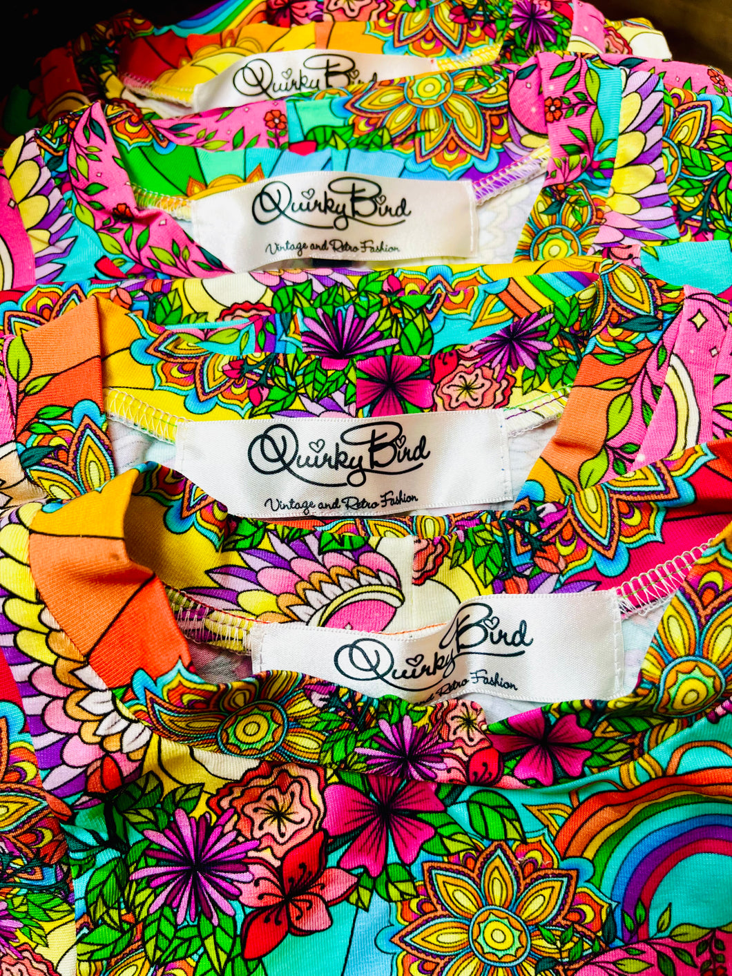 Quirkybird Limited Collection Rainbow Swan Short Dress.