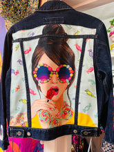 Load image into Gallery viewer, QuirkyBird Custom ReWorked Denim Jacket
