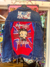 Load image into Gallery viewer, Quirkybird Customised &amp; ReWorked “Betty Boop”denim jacket
