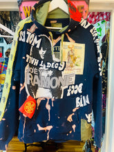 Load image into Gallery viewer, Red Mutha Custom ReWorked Vintage Navy “Joey Ramone” hoodie
