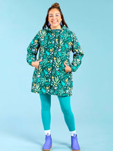 Load image into Gallery viewer, Leaves &amp; Blooms LongLine Raincoat
