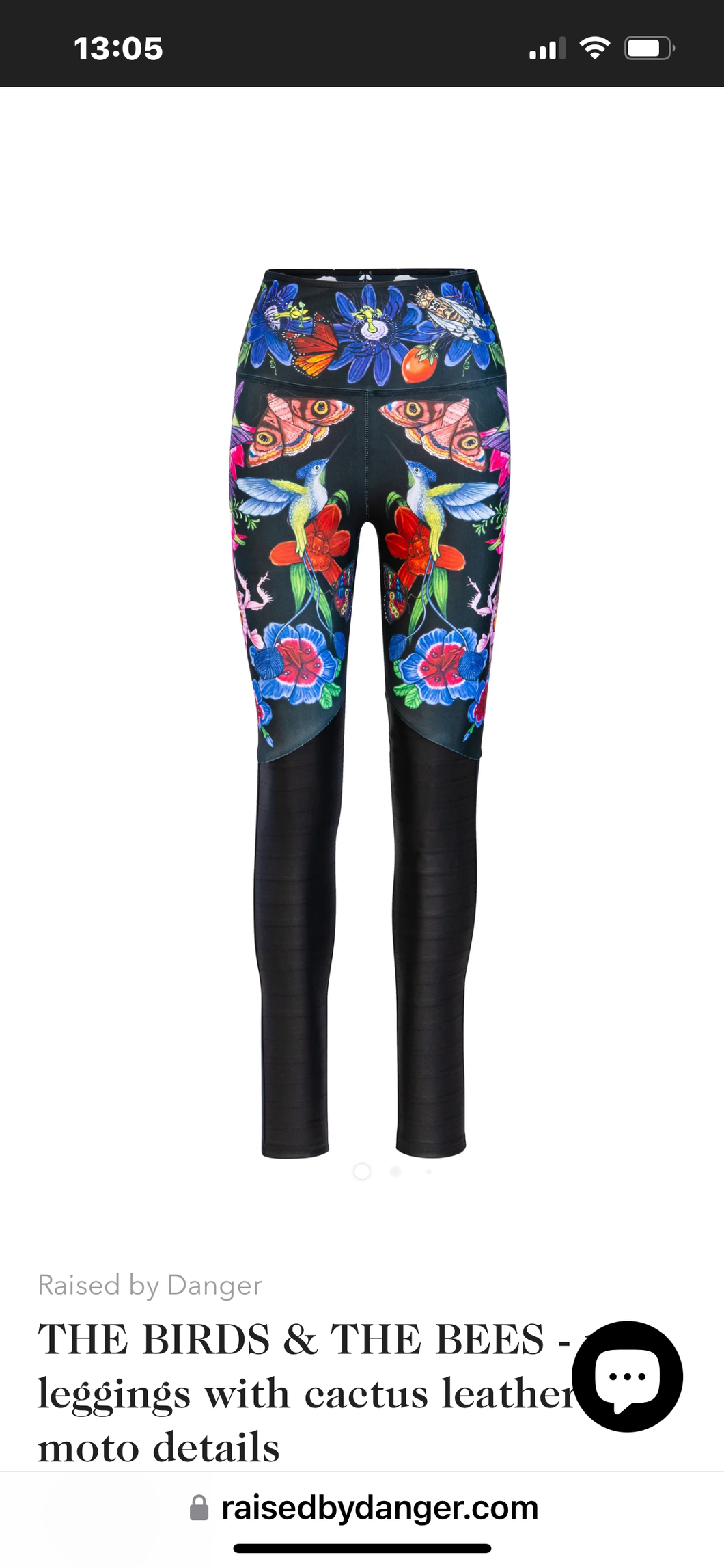 The Birds & The Bees Noir Leggings with Cactus Leather detail.
