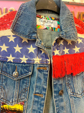 Load image into Gallery viewer, Quirkybird Customised &amp; ReWorked Denim Gilet jacket “Graffiti”
