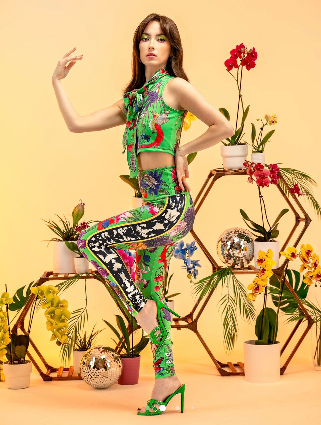 The Birds & The Bees Green High Waist Leggings by Raised by Danger