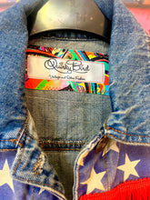 Load image into Gallery viewer, Quirkybird Customised &amp; ReWorked Denim Gilet jacket “Graffiti”
