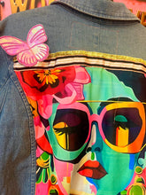 Load image into Gallery viewer, Quirkybird Customised &amp; ReWorked Denim Shaket “Butterfly Girl”
