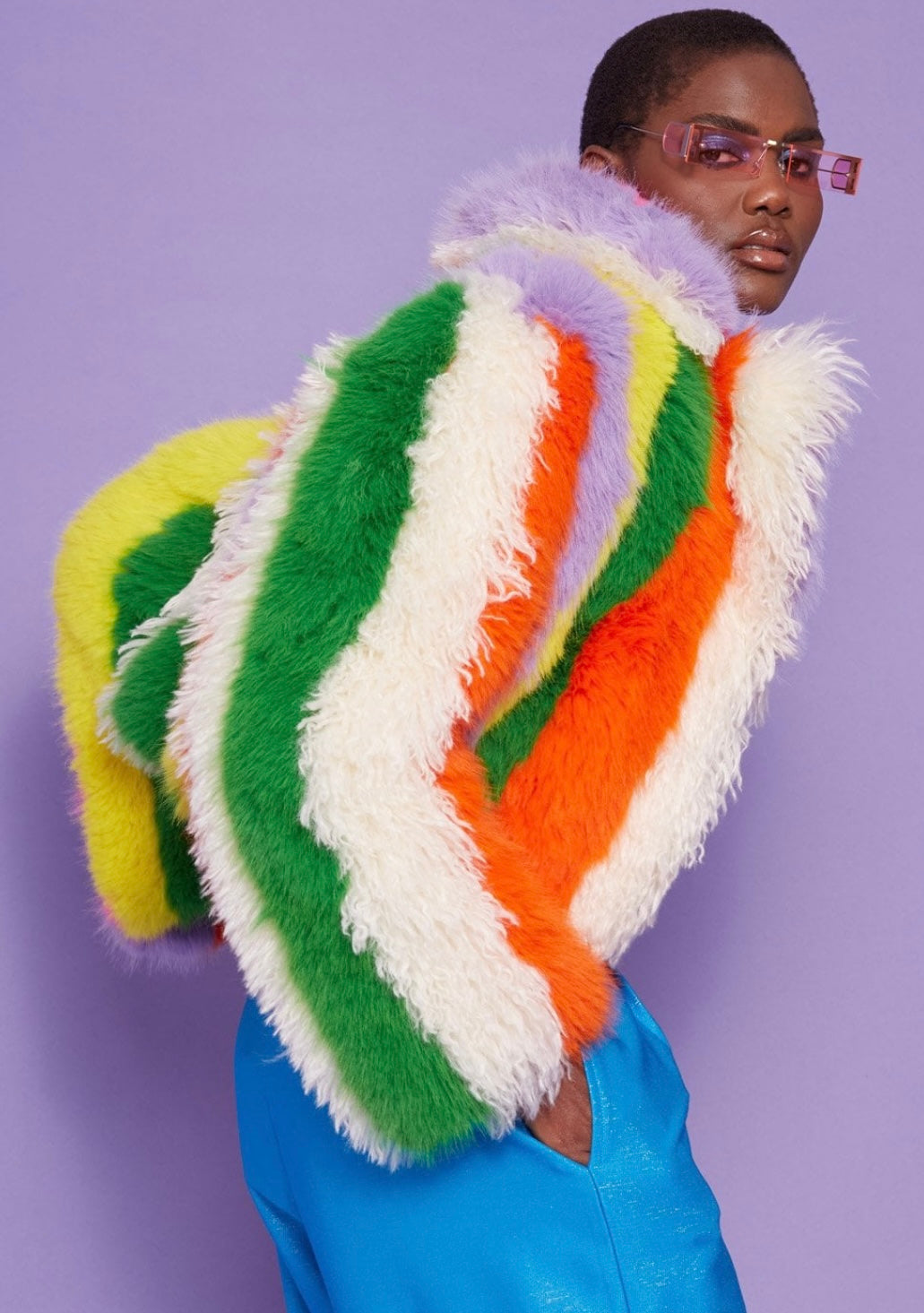 Faux Fur Hand Crafted Eco Bamboo Cropped Coat