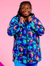Load image into Gallery viewer, Rainbow Splatter LongLine Raincoat
