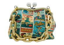 Load image into Gallery viewer, Bits and Bags Handmade Strong Woman Vintage Clutch
