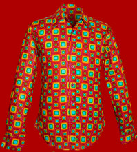 Load image into Gallery viewer, Tube Design Longsleeved Retro 70s style shirt in violet-Rainbow
