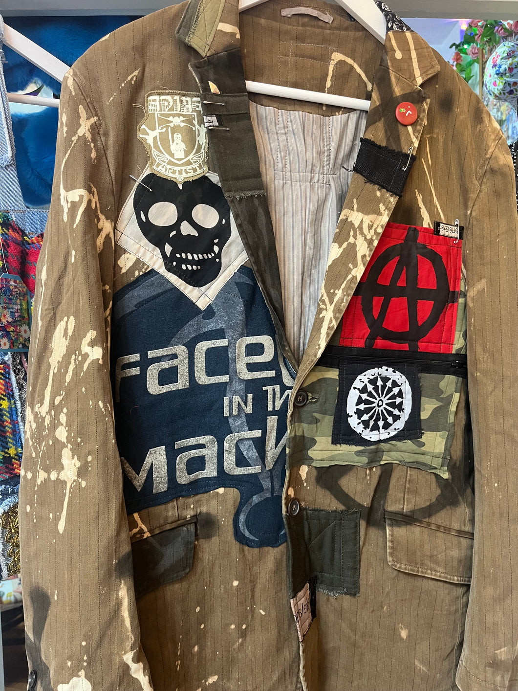 Red Mutha Customised ReWorked Punk Street Style Jacket.