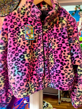Load image into Gallery viewer, Pink Leopard Faux Fur Bomber Jacket
