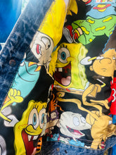 Load image into Gallery viewer, QuirkyBird Custom ReWorked Vintage Denim Jacket with Funky Lining….RugRats
