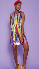 Load image into Gallery viewer, High Neck Trapeze Style Sequin Dress by Jayley
