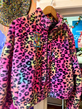 Load image into Gallery viewer, Pink Leopard Faux Fur Bomber Jacket
