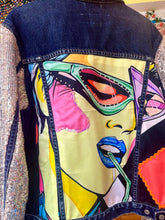 Load image into Gallery viewer, Denim Custom ReWorked Jacket by QuirkyBird
