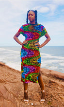 Load image into Gallery viewer, Rainbow Carnival Velvet Sequin Midi Dress
