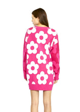 Load image into Gallery viewer, Large Pink flower, Long Line Cardigan
