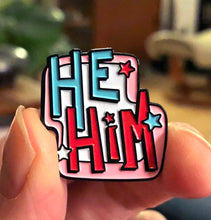 Load image into Gallery viewer, Pronoun Pin Badges by Sophie Green
