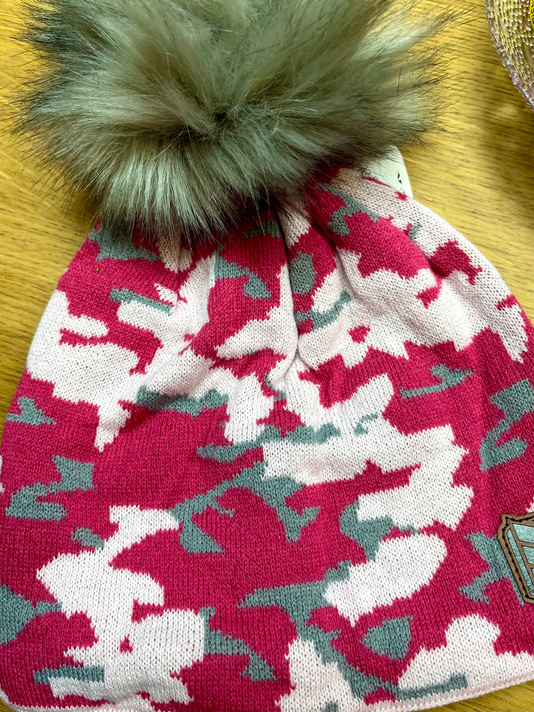 Sabott Camouflage fleece lined Fluffy Pom Hats