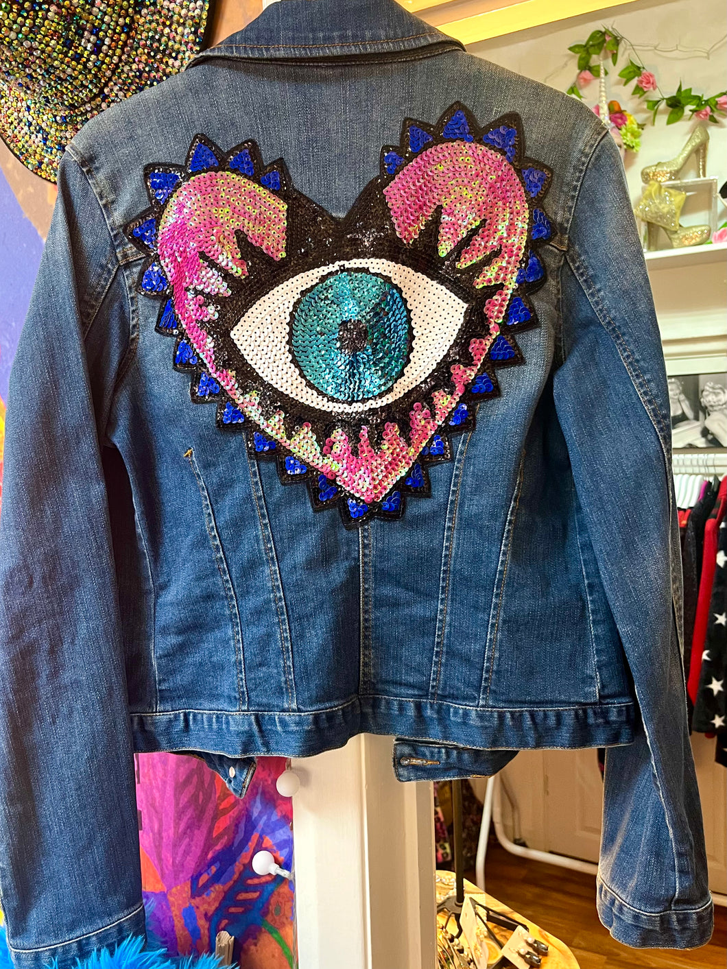 Denim Jacket Custom ReWorked By QuirkyBird