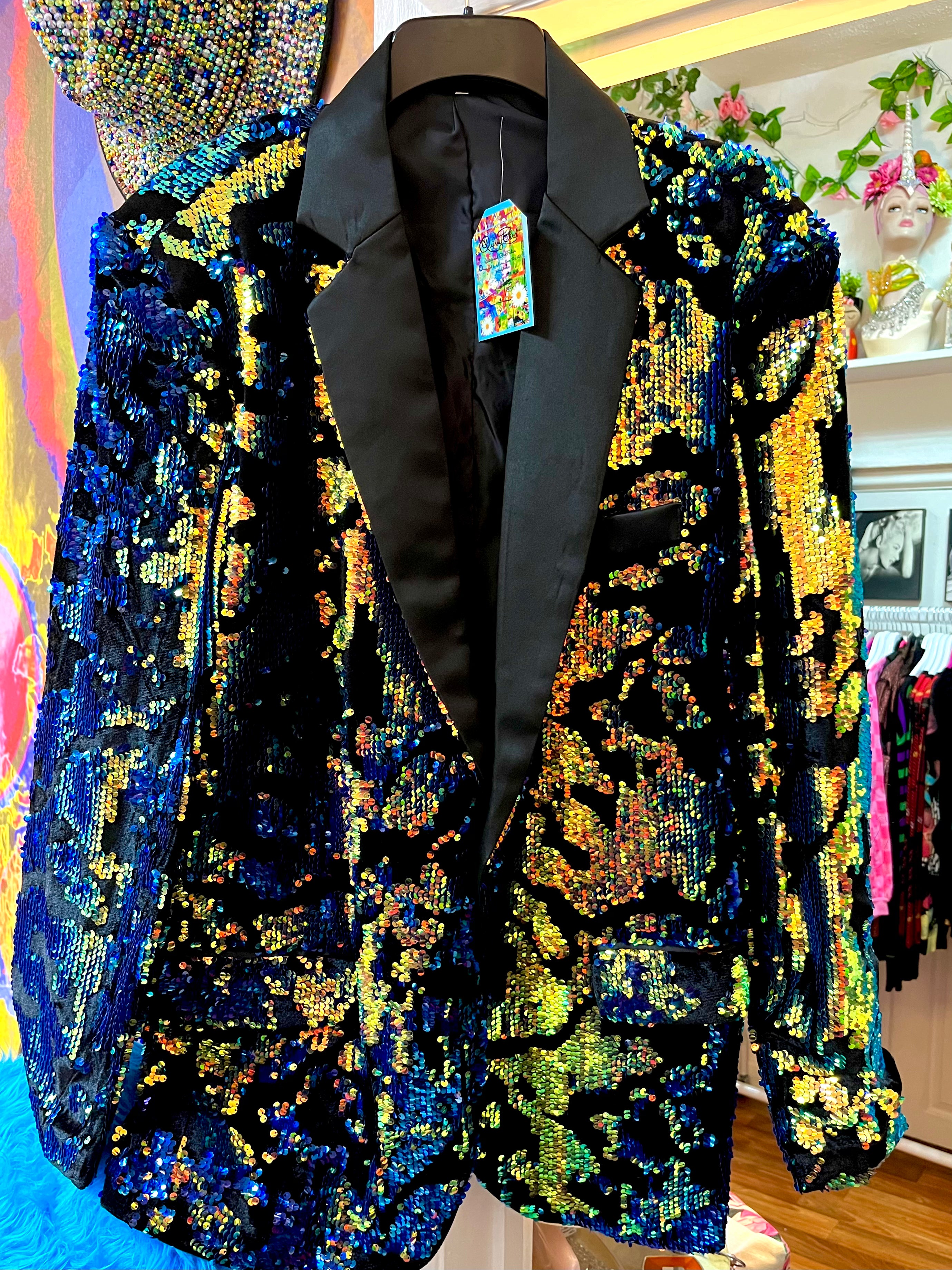 Bling Suit Men's Sequin Suit Jacket Shiny Blazer Mens Mens