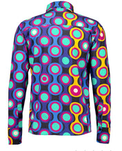 Load image into Gallery viewer, Madcap Trip Psych-Out Abstract Mod Target Print Shirt in Jet Set
