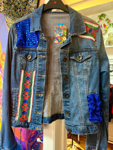 Load image into Gallery viewer, Denim Jacket Custom ReWorked By QuirkyBird
