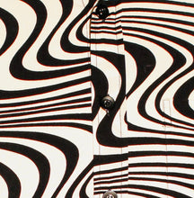 Load image into Gallery viewer, Wavy line Design Longsleeve 70s Retro Shirt- black creme
