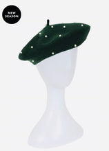 Load image into Gallery viewer, Women’s Green Beret with Pearls
