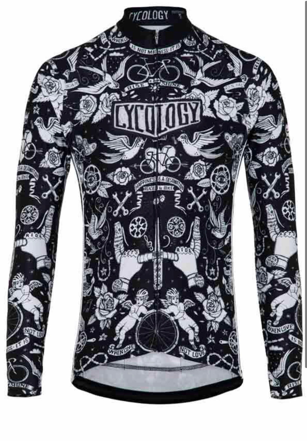Cycology Quality Men's Long-Sleeved Jersey - Design Tattoo