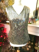 Load image into Gallery viewer, Vintage Silver Sequin Top
