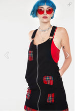Load image into Gallery viewer, Tartan &amp; Black Jawbreaker Punk Dress
