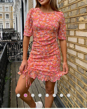 Load image into Gallery viewer, Orange Floral Mini dress
