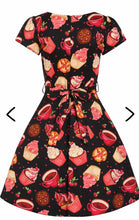 Load image into Gallery viewer, Black Cupcake Vintage style Day Dress
