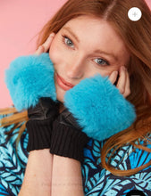 Load image into Gallery viewer, Leather &amp; Faux Fur Fingerless Gloves

