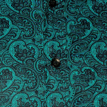 Load image into Gallery viewer, Paisley Design Turquoise/Blue Long sleeved Men’s Shirt

