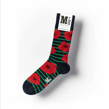 Load image into Gallery viewer, Quirky Mr D London Socks - Design Poppies
