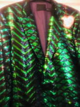 Load image into Gallery viewer, Emerald Green Sequin DJ Jacket
