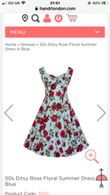Load image into Gallery viewer, 50s Rose Floral Summer Dress
