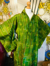 Load image into Gallery viewer, Vintage Floor length Green Silk Kimono
