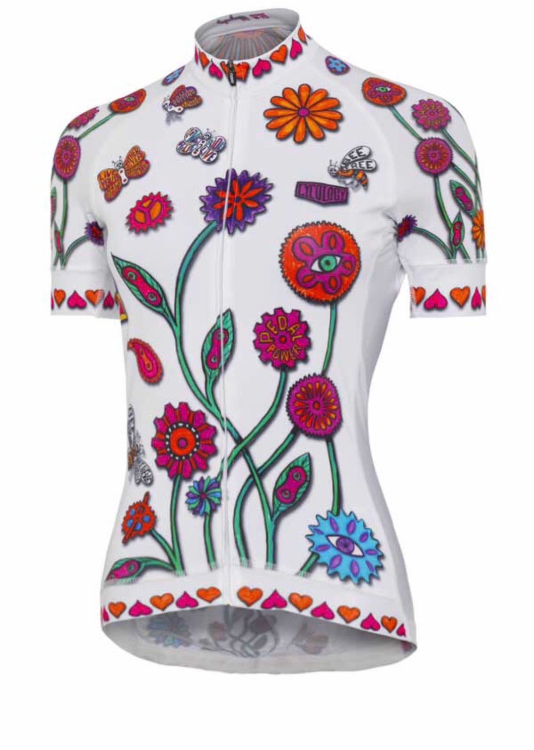 Women’s Cycology Short Sleeved Performance Cycle Jersey- Boho White