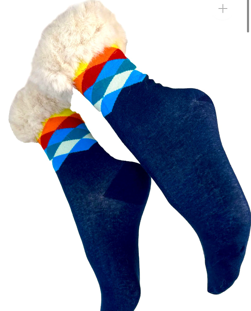 Faux Fur Top Socks