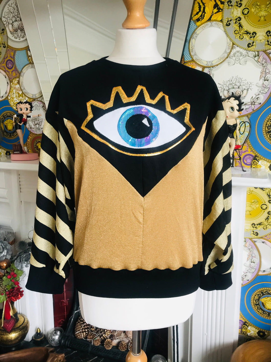 Anoriginal Leroy Golden Tiger Eye Batwing Sweatshirt