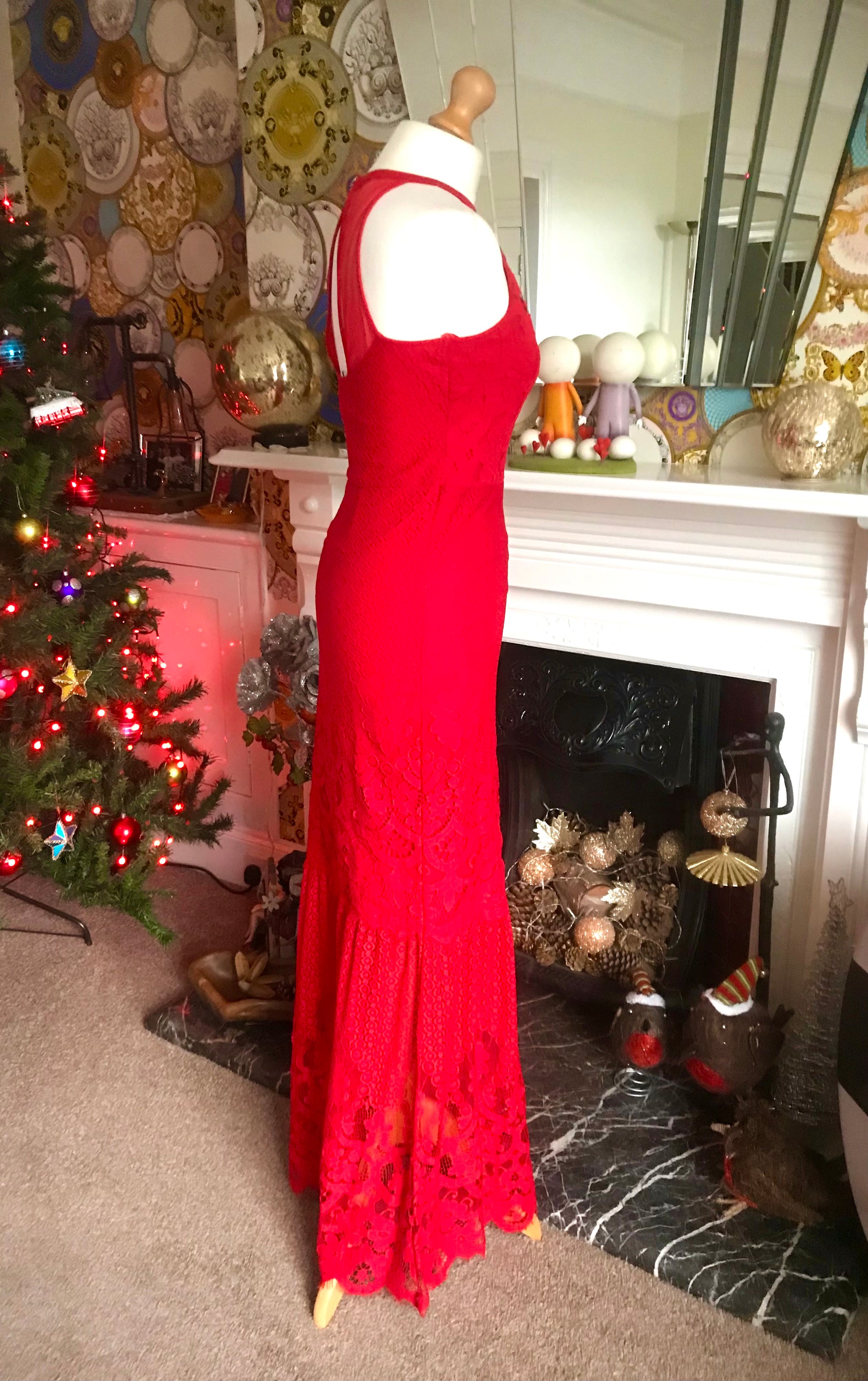 lipsy red maxi dress New Lipsy Red Satin Evening Long Maxi Dress Ball Prom UK 6 8 10 12 14