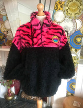 Load image into Gallery viewer, Get Crooked Custom Made Half Zip Fleece. Design Black Teddy Fur &amp; Pink Zebra fleece.
