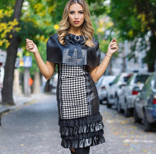 Load image into Gallery viewer, Iltokoni Individual design black faux leather look dress

