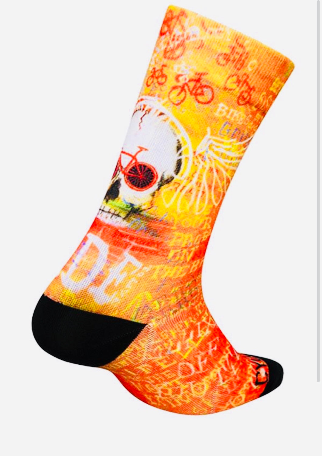 Cycology Quality Unisex Compression Cycling Socks - Design Ride Orange